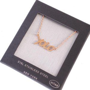 STAINLESS STEEL YOLO PENDANT NECKLACE